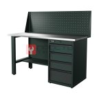  RUNTEC RTI15Z-TI4-NI-P15-7016 Верстак серии Industrial, 1500 мм, оцинк., тумба с 4-мя ящиками, экран 500, серый RAL 7016 мни (0)