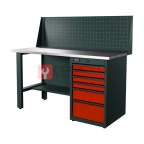  RUNTEC RTI15Z-TI6-NI-P15-3020 Верстак серии Industrial, 1500 мм, оцинк., тумба с 6-ю ящиками, экран 500, красный RAL 3020 мни (0)