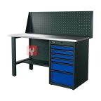  RUNTEC RTI15Z-TI6-NI-P15-5005 Верстак серии Industrial, 1500 мм, оцинк, тумба с 6-ю ящиками, экран 500, синий RAL 5005 мни (0)