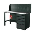  RUNTEC RTI15Z-TI6-NI-P15-7016 Верстак серии Industrial, 1500 мм, оцинк, тумба с 6-ю ящиками, экран 500, серый RAL 7016 мни (0)