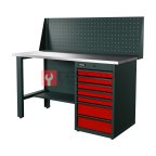  RUNTEC RTI15Z-TI7-NI-P15-3020 Верстак серии Industrial, 1500 мм, оцинк, тумба с 7-ю ящиками, экран 500, красный RAL 3020 мни (0)