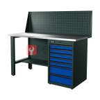  RUNTEC RTI15Z-TI7-NI-P15-5005 Верстак серии Industrial, 1500 мм, оцинк, тумба с 7-ю ящиками, экран 500, синий RAL 5005 мни (0)