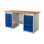  RUNTEC RTI17F-TI5-TI6-5005(7035) Верстак серии Industrial, 1700 мм, фанера, тумба с 5-ю ящиками + тумба с 6-ю ящиками, синий (светло-серый) RAL  мни (0)
