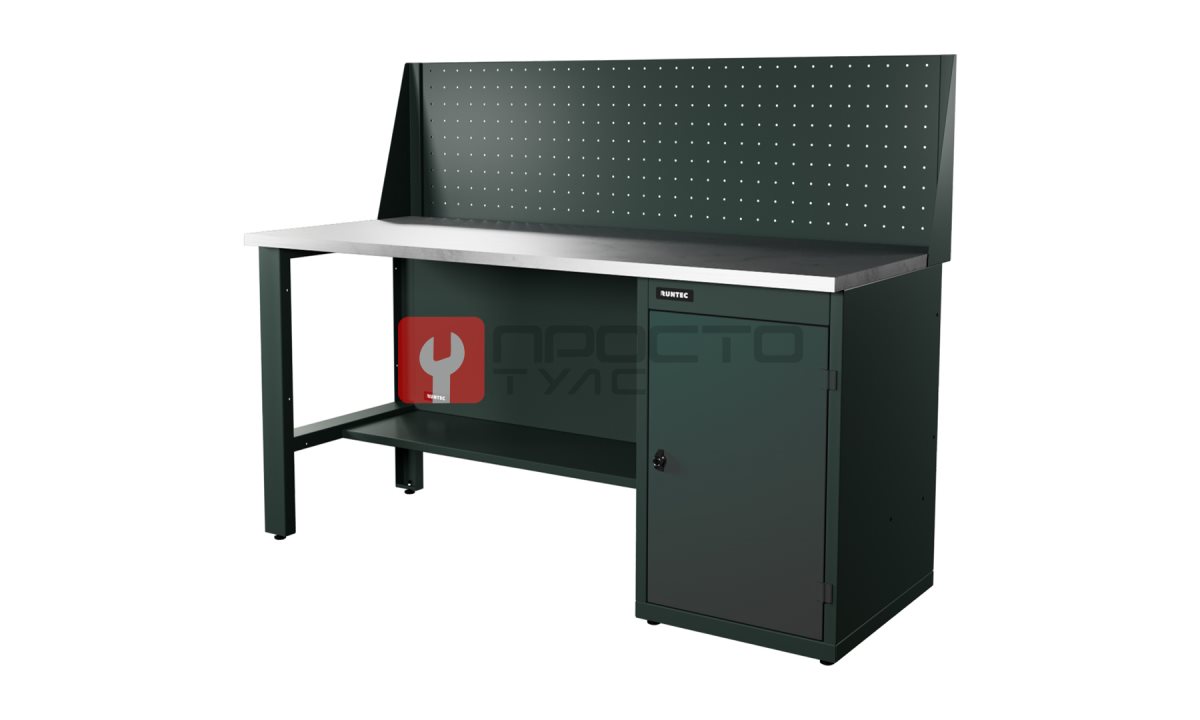  RUNTEC RTI17Z-TI0-NI-P17-7016 Верстак серии Industrial, 1700 мм, оцинк, тумба с дверью, экран 500, серый RAL 7016 (0)