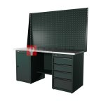  RUNTEC RTI17Z-TI0-TI4-P17-P17-7016 Верстак серии Industrial, 1700 мм, оцинк, тумба с дверью + тумба с 4-мя ящиками, экран 1000, серый RAL 7016 мни (0)