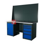  RUNTEC RTI17Z-TI0-TI5-P17-P17-5005 Верстак серии Industrial, 1700 мм, оцинк, тумба с дверью + тумба с 5-ю ящиками, экран 1000, синий RAL 5005 мни (0)