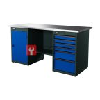  RUNTEC RTI17Z-TI0-TI6-5005 Верстак серии Industrial, 1700 мм, оцинк, тумба с дверью + тумба с 6-ю ящиками, синий RAL 5005 мни (0)