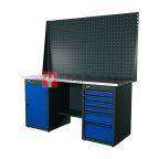  RUNTEC RTI17Z-TI0-TI6-P17-P17-5005 Верстак серии Industrial, 1700 мм, оцинк, тумба с дверью + тумба с 6-ю ящиками, экран 1000, синий RAL 5005 мни (0)