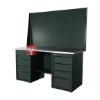  RUNTEC RTI17Z-TI4-TI4-P17-P17-7016 Верстак серии Industrial, 1700 мм, оцинк, тумба с 4-мя ящиками + тумба с 4-мя ящиками, экран 1000, серый RAL  мни (0)