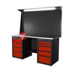  RUNTEC RTI17Z-TI4-TI5-P17-P17-3020L Верстак серии Industrial, 1700 мм, оцинк, тумба с 4-мя ящиками + тумба с 5-ю ящиками, экран 1000, красный RA мни (0)