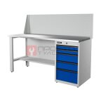  RUNTEC RTI17Z-TI5-NI-P17-5005(7035) Верстак серии Industrial, 1700 мм, оцинк, тумба с 5-ю ящиками, экран 500, синий (светло-серый) RAL 5005 (703 мни (0)