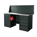  RUNTEC RTI17Z-TI5-TI5-P17-7016 Верстак серии Industrial, 1700 мм, оцинк, тумба с 5-ю ящиками + тумба с 5-ю ящиками, экран 500, серый RAL 7016 мни (0)