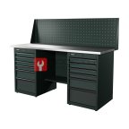  RUNTEC RTI17Z-TI6-TI6-P17-7016 Верстак серии Industrial, 1700 мм, оцинк, тумба с 6-ю ящиками + тумба с 6-ю ящиками, экран 500, серый RAL 7016 мни (0)