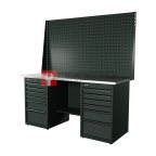  RUNTEC RTI17Z-TI6-TI6-P17-P17-7016 Верстак серии Industrial, 1700 мм, оцинк, тумба с 6-ю ящиками + тумба с 6-ю ящиками, экран 1000, серый RAL 70 мни (0)