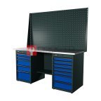  RUNTEC RTI17Z-TI7-TI5-P17-P17-5005 Верстак серии Industrial, 1700 мм, оцинк, тумба с 7-ю ящиками + тумба с 5-ю ящиками, экран 1000, синий RAL 50 мни (0)