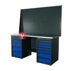  RUNTEC RTI17Z-TI7-TI6-P17-P17-5005 Верстак серии Industrial, 1700 мм, оцинк, тумба с 7-ю ящиками + тумба с 6-ю ящиками, экран 1000, синий RAL 50 мни (0)