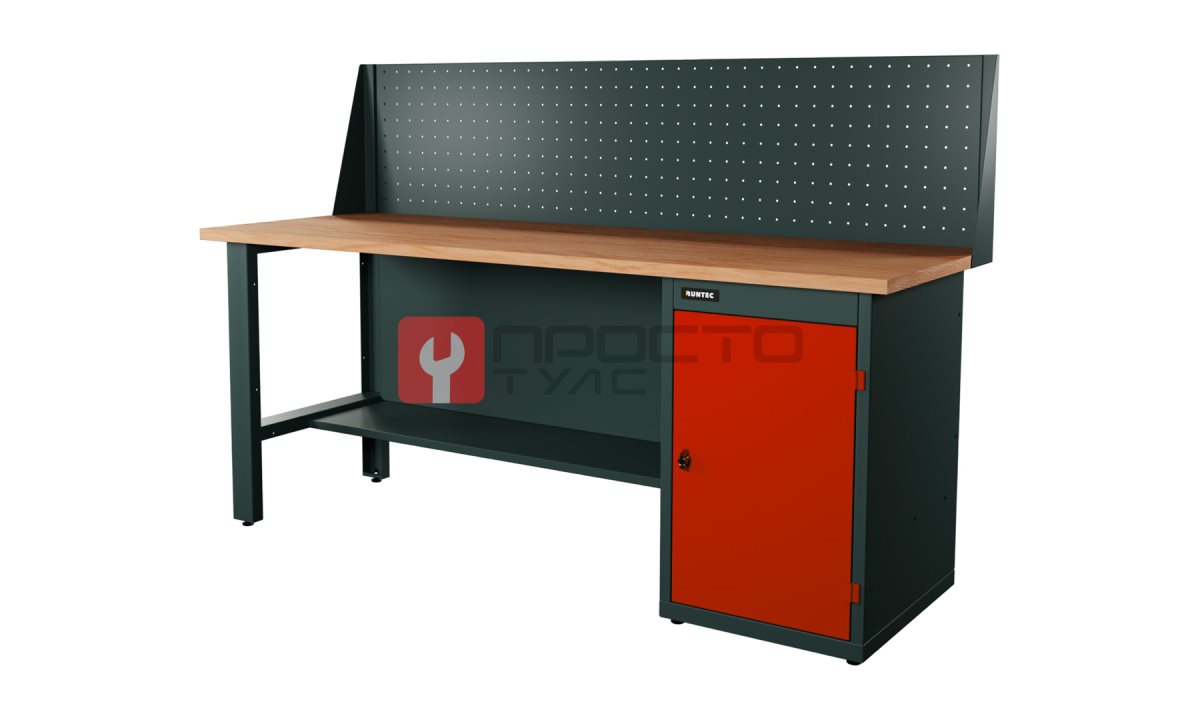  RUNTEC RTI20F-TI0-NI-P20-3020 Верстак серии Industrial, 2000 мм, фанера, тумба с дверью, экран 500, красный RAL 3020 (0)