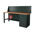 RUNTEC RTI20F-TI0-NI-P20-7016 Верстак серии Industrial, 2000 мм, фанера, тумба с дверью, экран 500, серый RAL 7016 фото