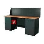  RUNTEC RTI20F-TI0-TI0-P20-7016 Верстак серии Industrial, 2000 мм, фанера, тумба с дверью + тумба с дверью, экран 500, серый RAL 7016 мни (0)