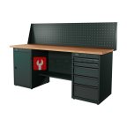  RUNTEC RTI20F-TI0-TI5-P20-7016 Верстак серии Industrial, 2000 мм, фанера, тумба с дверью + тумба с 5-ю ящиками, экран 500, серый RAL 7016 мни (0)