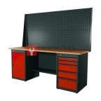  RUNTEC RTI20F-TI0-TI5-P20-P20-3020 Верстак серии Industrial, 2000 мм, фанера, тумба с дверью + тумба с 5-ю ящиками, экран 1000, красный RAL 3020 мни (0)