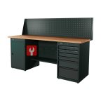  RUNTEC RTI20F-TI0-TI6-P20-7016 Верстак серии Industrial, 2000 мм, фанера, тумба с дверью + тумба с 6-ю ящиками, экран 500, серый RAL 7016 мни (0)
