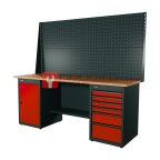  RUNTEC RTI20F-TI0-TI6-P20-P20-3020 Верстак серии Industrial, 2000 мм, фанера, тумба с дверью + тумба с 6-ю ящиками, экран 1000, красный RAL 3020 мни (0)