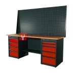  RUNTEC RTI20F-TI4-TI5-P20-P20-3020 Верстак серии Industrial, 2000 мм, фанера, тумба с 4-мя ящиками + тумба с 5-ю ящиками, экран 1000, красный RA мни (0)