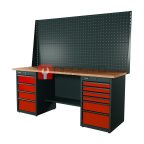  RUNTEC RTI20F-TI4-TI6-P20-P20-3020 Верстак серии Industrial, 2000 мм, фанера, тумба с 4-мя ящиками + тумба с 6-ю ящиками, экран 1000, красный RA мни (0)