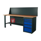 RUNTEC RTI20F-TI5-NI-P20-5005 Верстак серии Industrial, 2000 мм, фанера, тумба с 5-ю ящиками, экран 500, синий RAL 5005 мни (0)