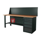  RUNTEC RTI20F-TI5-NI-P20-7016 Верстак серии Industrial, 2000 мм, фанера, тумба с 5-ю ящиками, экран 500, серый RAL 7016 мни (0)