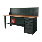  RUNTEC RTI20F-TI6-NI-P20-7016 Верстак серии Industrial, 2000 мм, фанера, тумба с 6-ю ящиками, экран 500, серый RAL 7016 мни (0)