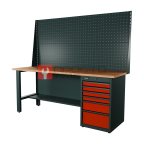 RUNTEC RTI20F-TI6-NI-P20-P20-3020 Верстак серии Industrial, 2000 мм, фанера, тумба с 6-ю ящиками, экран 1000, красный RAL 3020 мни (0)
