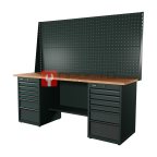  RUNTEC RTI20F-TI6-TI6-P20-P20-7016 Верстак серии Industrial, 2000 мм, фанера, тумба с 6-ю ящиками + тумба с 6-ю ящиками, экран 1000, серый RAL 7 мни (0)