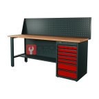  RUNTEC RTI20F-TI7-NI-P20-3020 Верстак серии Industrial, 2000 мм, фанера, тумба с 7-ю ящиками, экран 500, красный RAL 3020 мни (0)