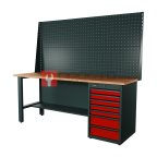  RUNTEC RTI20F-TI7-NI-P20-P20-3020 Верстак серии Industrial, 2000 мм, фанера, тумба с 7-ю ящиками, экран 1000, красный RAL 3020 мни (0)
