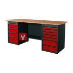  RUNTEC RTI20F-TI7-TI4-3020 Верстак серии Industrial, 2000 мм, фанера, тумба с 7-ю ящиками + тумба с 4-мя ящиками, красный RAL 3020 мни (0)