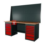  RUNTEC RTI20F-TI7-TI5-P20-P20-3020 Верстак серии Industrial, 2000 мм, фанера, тумба с 7-ю ящиками + тумба с 5-ю ящиками, экран 1000, красный RAL мни (0)