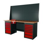  RUNTEC RTI20F-TI7-TI6-P20-P20-3020 Верстак серии Industrial, 2000 мм, фанера, тумба с 7-ю ящиками + тумба с 6-ю ящиками, экран 1000, красный RAL мни (0)