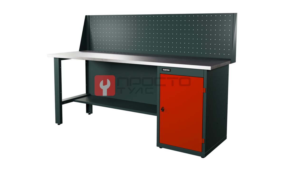  RUNTEC RTI20Z-TI0-NI-P20-3020 Верстак серии Industrial, 2000 мм, оцинк, тумба с дверью, экран 500, красный RAL 3020 (0)