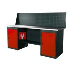  RUNTEC RTI20Z-TI0-TI0-P20-3020 Верстак серии Industrial, 2000 мм, оцинк, тумба с дверью + тумба с дверью, экран 500, красный RAL 3020 мни (0)