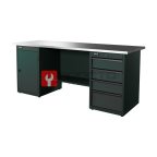  RUNTEC RTI20Z-TI0-TI4-7016 Верстак серии Industrial, 2000 мм, оцинк, тумба с дверью + тумба с 4-мя ящиками, серый RAL 7016 мни (0)