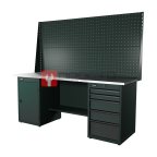 RUNTEC RTI20Z-TI0-TI5-P20-P20-7016 Верстак серии Industrial, 2000 мм, оцинк, тумба с дверью + тумба с 5-ю ящиками, экран 1000, серый RAL 7016 мни (0)