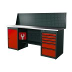 RUNTEC RTI20Z-TI0-TI6-P20-3020 Верстак серии Industrial, 2000 мм, оцинк, тумба с дверью + тумба с 6-ю ящиками, экран 500, красный RAL 3020 мни (0)