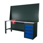  RUNTEC RTI20Z-TI4-NI-P20-P20-5005 Верстак серии Industrial, 2000 мм, оцинк, тумба с 4-мя ящиками, экран 1000, синий RAL 5005 мни (0)