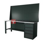  RUNTEC RTI20Z-TI4-NI-P20-P20-7016 Верстак серии Industrial, 2000 мм, оцинк, тумба с 4-мя ящиками, экран 1000, серый RAL 7016 мни (0)