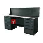  RUNTEC RTI20Z-TI4-TI4-P20-7016 Верстак серии Industrial, 2000 мм, оцинк, тумба с 4-мя ящиками + тумба с 4-мя ящиками, экран 500, серый RAL 7016 мни (0)