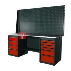  RUNTEC RTI20Z-TI4-TI6-P20-P20-3020 Верстак серии Industrial, 2000 мм, оцинк, тумба с 4-мя ящиками + тумба с 6-ю ящиками, экран 1000, красный RAL мни (0)