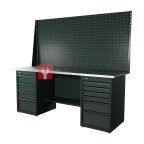  RUNTEC RTI20Z-TI4-TI6-P20-P20-7016 Верстак серии Industrial, 2000 мм, оцинк, тумба с 4-мя ящиками + тумба с 6-ю ящиками, экран 1000, серый RAL 7 мни (0)