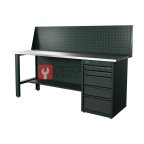 RUNTEC RTI20Z-TI5-NI-P20-7016 Верстак серии Industrial, 2000 мм, оцинк, тумба с 5-ю ящиками, экран 500, серый RAL 7016 мни (0)